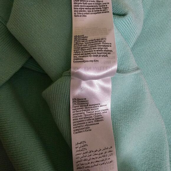 Karen Millen Light Mint Green Cropped 3/4 Sleeves Cardigan Sweater Size XS NWOT - Picture 6 of 6